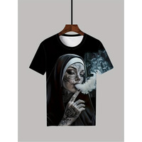 Mode Homme T-shirt Imprimé 3D Motif Fille Magique pour Homme Été Décontracté Manches Courtes Hauts Streetwear