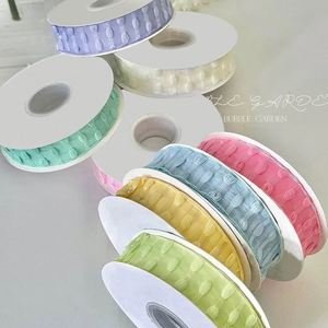 Ruban en gaze bulle 100 % polyester, 2,5 cm x 10 yards, écologique, simple face, pour logo, DIY, vêtements, chapeaux, décoration, accessoires en dentelle - Product Image 3