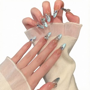 Prix de gros 24 faux ongles à coller G Nail, couleur naturelle transparente, longs, style africain, pour nail art, OEM ODM - Product Image 6