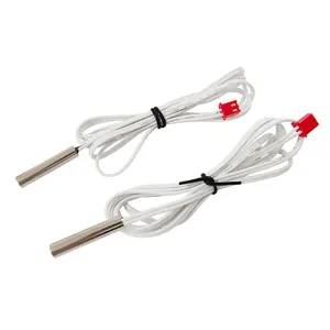 Sonda de temperatura de acero inoxidable de tubo recto, sensor de temperatura ntc de 25mm/1000mm, 10k para sensores de temperatura de aire acondicionado