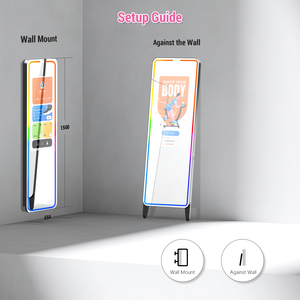 2025 sin marco gran pantalla táctil Wi-Fi Android baño gimnasio espejo inteligente ejercicio espejo mágico para Fitness - Product Image 6