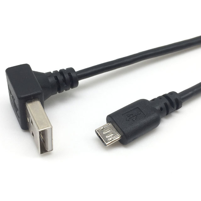 90 Degree Down-Up Angle USB 2.0 A Male Cable To USB Micro Cable with Data