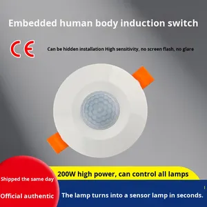 Cảm biến chuyển động PIR nhúng Công tắc cảm ứng cơ thể con người Điều khiển ánh sáng Điện áp có thể điều chỉnh Đầu ra rơle chống cháy được giấu kín - Product Image 5