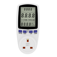 Wattsave 230V Compteur de consommation d'énergie numérique intelligent pour la maison, type de prise murale L, produit écoénergétique CE pour prise standard britannique