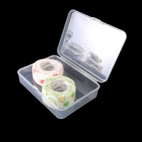 Boîte de rangement rectangulaire transparente en PP pour usine, boîte de rangement en plastique avec couvercle à charnière, petite boîte cadeau transparente