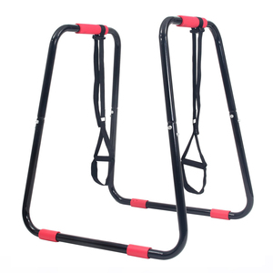 Barre Parallele in Acciaio Solido Tutto in Uno con Corda per Allenamento Muscolare delle Braccia, Migliora la Forza del Core, per Uso Domestico - Product Image 1