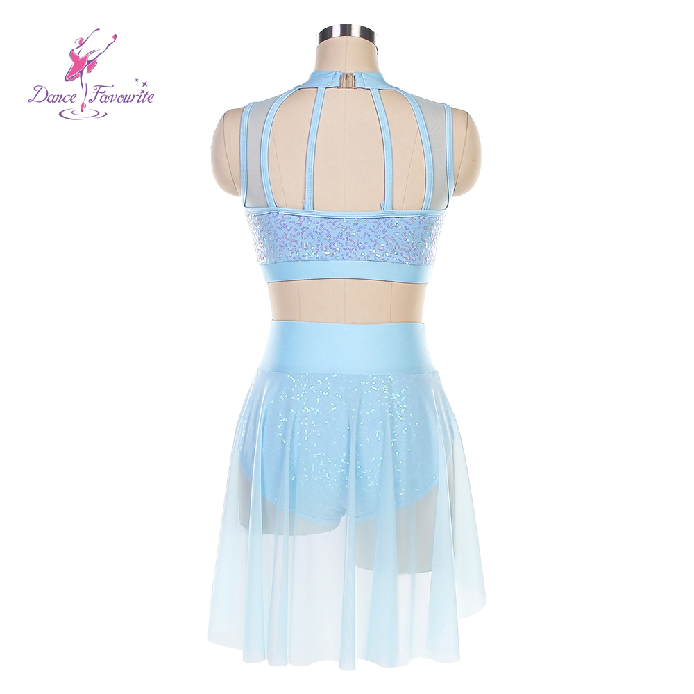 blue dance costume dress MC KENNA CONTEMPORARY DRAPED dance costume main image 0
