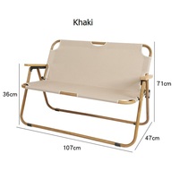 Chaise pliante double portable de haute qualité en acier inoxydable au design moderne pour jardin, plage, camping, parc