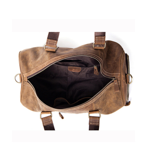 OEM Custom Logo Personalised Handmade Full Grain Leather Duffel Bag Large Travel Mens Weekender <strong>Luggage</strong> Bag <strong>Holdall</strong> Overnight - Product Image 2