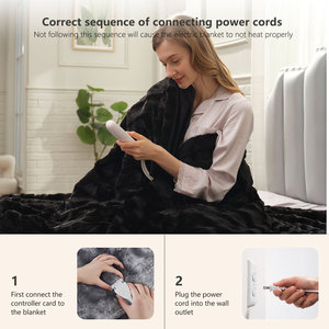 Trung quốc mềm thỏ lông điện sưởi ấm ném chăn ấm Vua kích thước cho mùa đông - Product Image 3