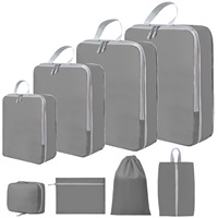 Ensemble de quatre sacs de compression de voyage les plus vendus, organisateur de vêtements imperméable pour valise, ensemble de huit pièces en polyester