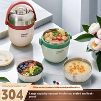 Aifeisi Boîte à lunch portable multicouche isolée pour la maison en acier inoxydable 304, écologique, étanche, à trois niveaux, de 1 à 3 litres.
