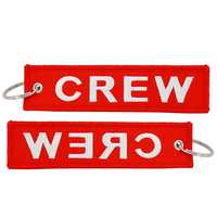 Porte-clés personnalisé brodé en acier inoxydable, écologique, avec texte identique des deux côtés, pour personnel d'aviation, vente en gros en vrac, usine OEM