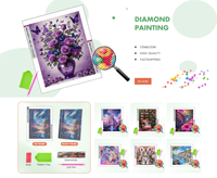 Kit de Peinture Diamant 5D Carré en Gros, Thème Halloween (Citrouille, Chapeau de Sorcière, Chauve-souris), Couverture Complète, Décoration Murale, Artisanat de Mosaïque DIY