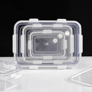 LX-7130 Food <b>Storage</b> Container Rectangle Clip On Lid <b>Microwave</b> Safe Portable For Travel Weight Loss Meal Prep - Product Image 1
