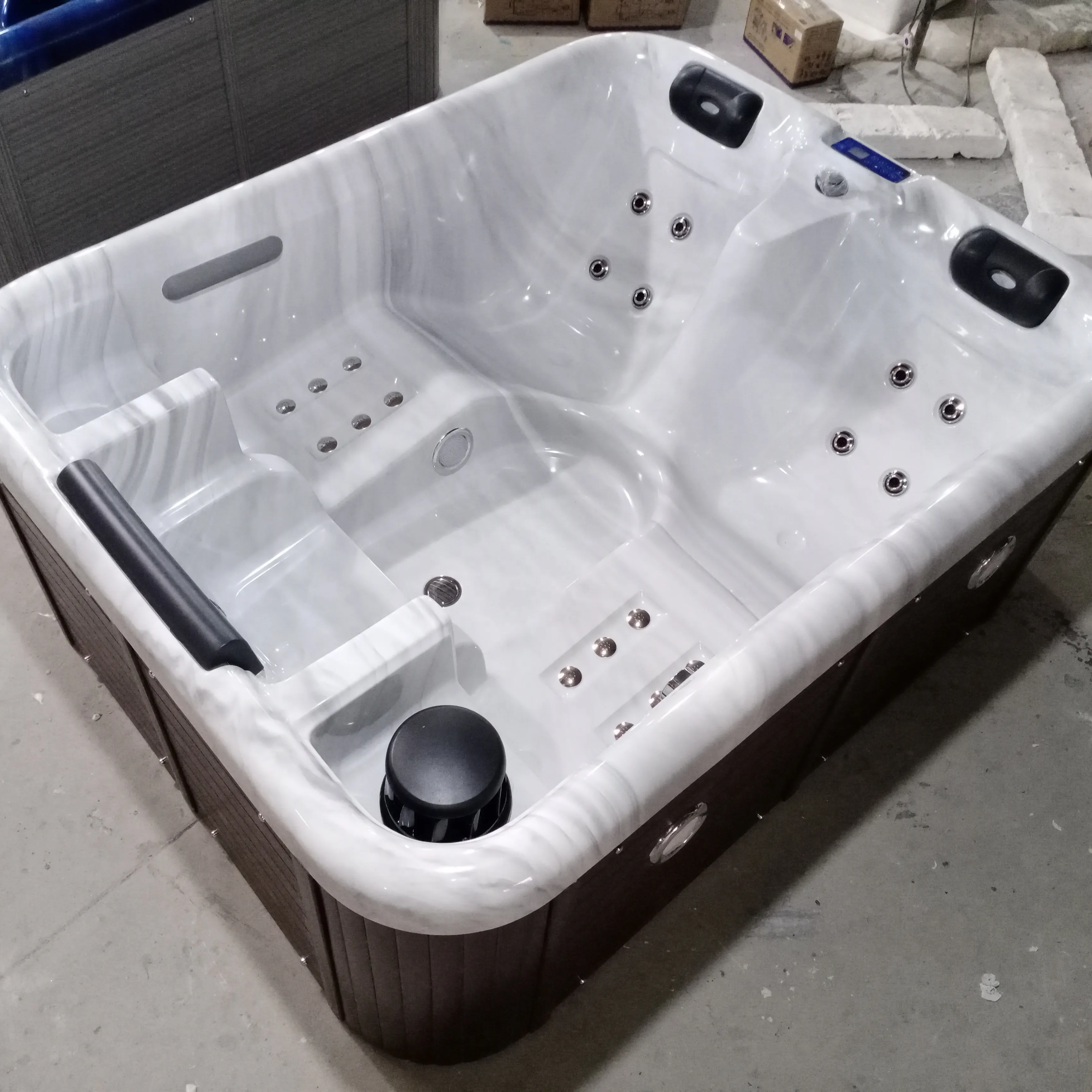 Luxe China Bubbelbad Spa Jacuzzi 3 Persoon 2 Lounge Buitenzwembad Balboa Hot Tub Met Massage