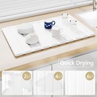 Tapis de cuisine et de salle de bain en pierre de diatomite, design moderne, grande taille, super absorbant, séchage rapide, pliable, avec housse amovible, écologique