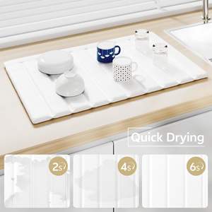 Design moderne Grand tapis de vaisselle <span class=keywords><strong>en</strong></span> pierre Super absorbant Séchage rapide Cuisine Bain Tapis pliant Couverture amovible Nouvelle terre de diatomées - Product Image 2