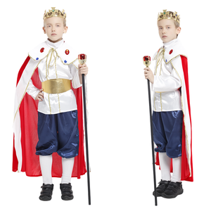 Costume de roi pour enfants, costume de prince pour Halloween, vêtements de fête, cape, bandeau, ceinture, vente chaude - Product Image 6