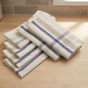 Serviettes de cuisine en coton écologiques à carreaux, rectangulaires, tissées, lavables en machine pour une utilisation en cuisine - Product Image 1