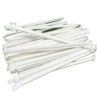 Lot de pailles de papier biodégradables jetables, emballage individuel, prix d'usine