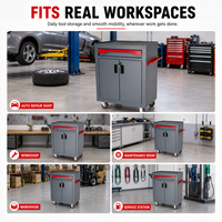 Armoire à outils roulante robuste avec 1 tiroir et rangement à double porte, coffre à outils en acier pour garage et atelier