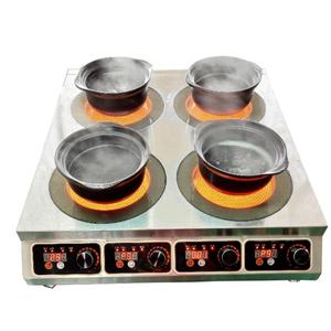 Placa de Cocción Comercial con Modo de Filtrado y Ventilación, Cocina de Inducción con Extracción de Aire Descendente, Calentamiento Flexible, Placa de Cocción Combinada de 4 Quemadores - Product Image 2