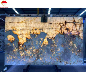 Losa de mármol natural de lujo translúcido de Brasil traslúcido retroiluminado decoración de <span class=keywords><strong>la</strong></span> pared del hogar losa de piedra de cuarcita Pandora <span class=keywords><strong>Patagonia</strong></span> - Product Image 1