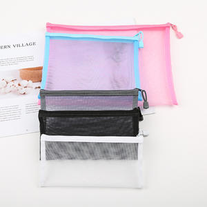 オフィスカスタムロゴフォルダーナイロンジッパーメッシュデュコメントファイルバッグ透明ペンシルバッグ化粧ファイルフォルダーバッグ - Product Image 6