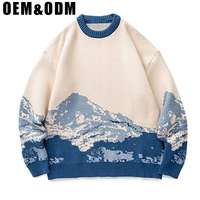 Sudadera de punto de cuello redondo de gran tamaño Anime suéter suéteres Unisex Jumper Custom Jersey Knit Jumper Custom