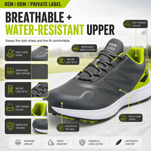 Chaussures <span class=keywords><strong>de</strong></span> <span class=keywords><strong>golf</strong></span> imperméables pour hommes avec logo personnalisé, légères, respirantes, antidérapantes, chaussures <span class=keywords><strong>de</strong></span> <span class=keywords><strong>golf</strong></span> pour hommes OEM - Product Image 4