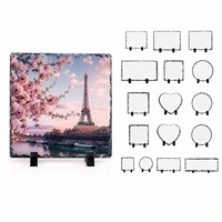 Plaques en pierre vierges personnalisables en gros pour cadeaux, formes cœur, rond, carré, rectangle, pour sublimation, ardoise photo