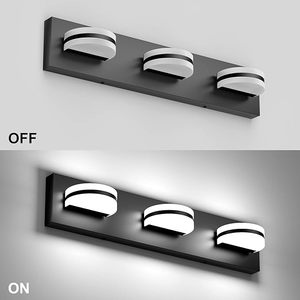 ETL được liệt kê 3 4-Heads điều chỉnh Dimmable 3cct hiện đại <span class=keywords><strong>LED</strong></span> Vanity ánh sáng 19in 26in Đen Acrylic gương trong nhà đèn cho khách sạn nhà - Product Image 2