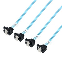 Kabel SFF-8087 ke 4 SATA SAS 4.0 Sudut Kanan 0.5M untuk Adaptor Penyimpanan Internal Server HDD SSD