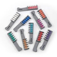 Lot de 10 peignes à craie capillaire colorée, coloration temporaire lavable, non toxique, pour enfants, Halloween, cosplay, fête