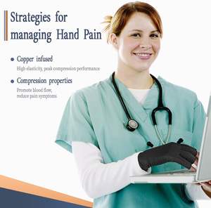 Guantes de Compresión Vlela con Plumas de Pollo para Artritis, Largos hasta la Muñeca, para Mujeres y Hombres, Alivian el <span class=keywords><strong>Dolor</strong></span> de <span class=keywords><strong>Manos</strong></span>, Hinchazón y Túnel Carpiano, sin Dedos - Product Image 2