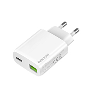 Chargeur rapide et adaptateur d'alimentation Ultra Slim 20W Gan avec USB C et un port OVP et OTP protégé pour iPhone