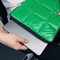 Bolsa para portátil acolchada de nailon brillante con logotipo personalizado, funda para portátil impermeable y duradera para mujer