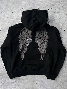 <span class=keywords><strong>2025</strong></span> Mới Đến Chất Lượng Cao Mùa Đông Của Nam Giới Áo Tùy Chỉnh Rhinestone Đồ Họa In Pháp Terry Nặng Nề Quá Khổ Áo - Product Image 2