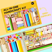 Kit de fournitures d'arts et d'artisanat pour enfants en plastique fait main, certifié CE, plus de 1500 pièces assorties, incluant des épingles à crin pour projets de bricolage et éducation à domicile