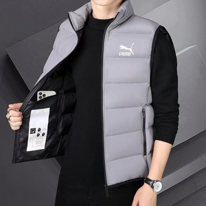 Gilet <span class=keywords><strong>Invernale</strong></span> da Uomo Lungo e Spesso, Vendita Calda, Alta Qualità, Casual, con Colletto Alto e Chiusura a Cerniera, Tinto in Capo - Product Image 5