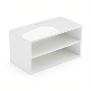 Comptoir modulaire à compartiment ouvert 110x55x H 55 Blanc brillant Meuble de rangement pour salle de bain - Product Image 2