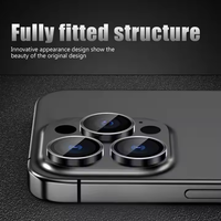 Protection d'objectif en verre trempé Black Diamond pour iPhone 16 15 12 Pro Max 11 14 Pro 13 – Accessoire mobile et protecteur d'objectif d'appareil photo