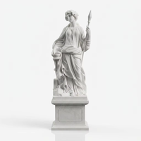 Estatua de la Diosa Griega Atenea Tallada a Mano en Mármol Blanco Natural de Tamaño Real, Escultura de Dama con Lanza para Decoración de Jardín