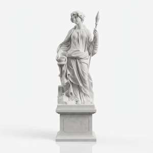 Estatua de la <span class=keywords><strong>Diosa</strong></span> Griega <span class=keywords><strong>Atenea</strong></span> Tallada a Mano en Mármol Blanco Natural de Tamaño Real, <span class=keywords><strong>Escultura</strong></span> de Dama con Lanza para Decoración de Jardín - Product Image 6