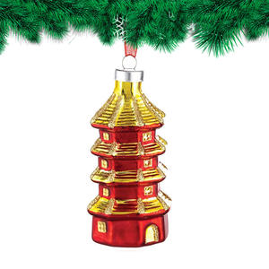 Op maat gemaakte glazen pagode hangers kerstdecoratie pagode ornamenten kerstboomdecoratie hangers - Product Image 1