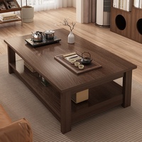 Table à thé de style médiéval, salon, usage domestique, petite table à double niveau, table basse carrée simple, table à thé