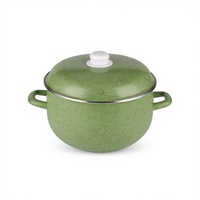 Marmite en émail classique Luhong Turquie avec doubles poignées, compatible gaz et induction, fond en céramique, pour soupes et bouillons, durable et facile d'utilisation