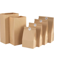 Vente en gros de sacs d'emballage en papier kraft brun résistant à l'huile de taille personnalisée pour le pain sac en papier pour sandwich alimentaire