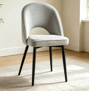 Silla <span class=keywords><strong>de</strong></span> Comedor Contemporánea Tapizada en Terciopelo con Patas <span class=keywords><strong>de</strong></span> Metal Dorado, <span class=keywords><strong>Sillas</strong></span> <span class=keywords><strong>de</strong></span> Comedor Beige para el Hogar, Sala <span class=keywords><strong>de</strong></span> Estar, Cocina - Product Image 3